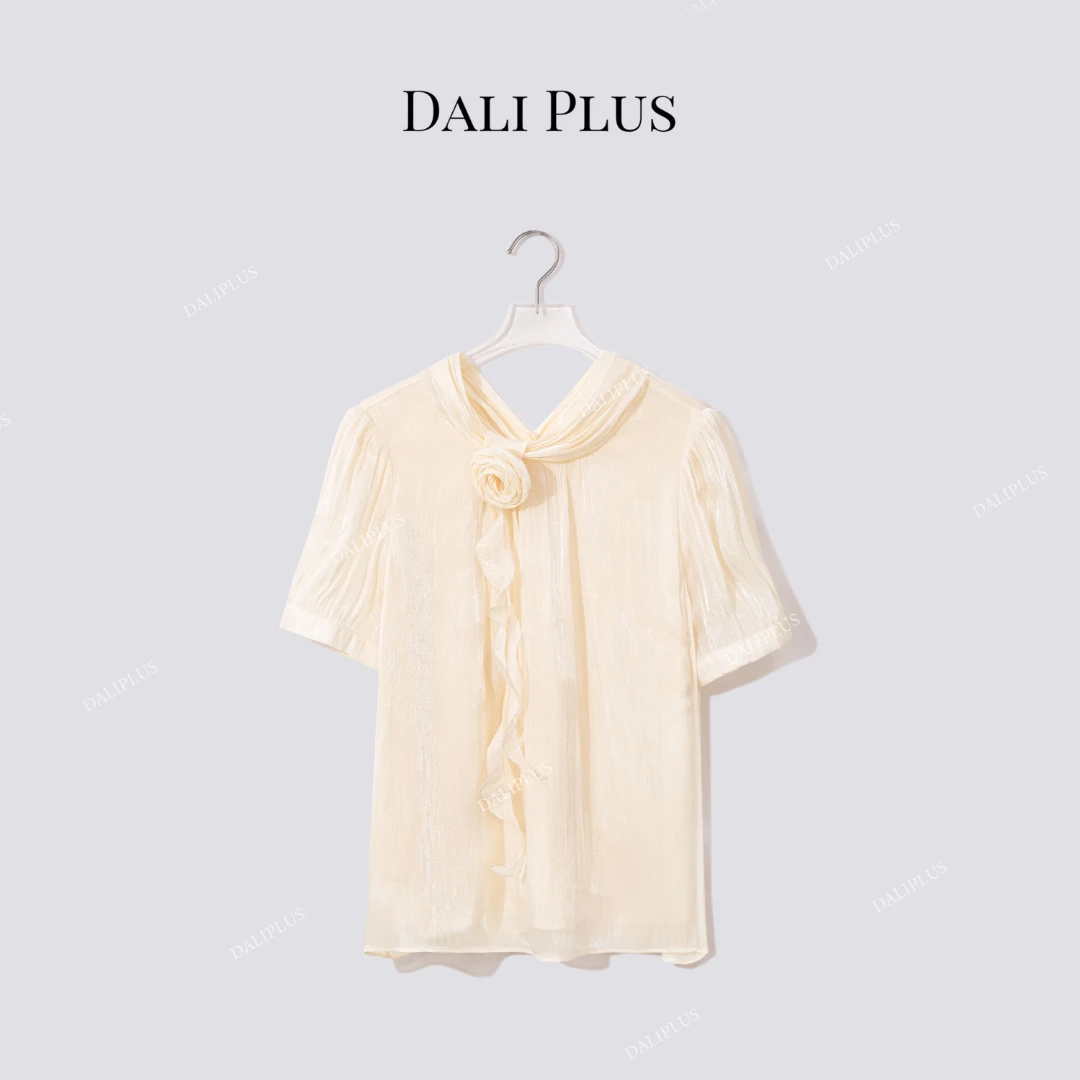 DALI PLUS"香槟玫瑰衬衫"流光短袖衬衫-D5XH0024