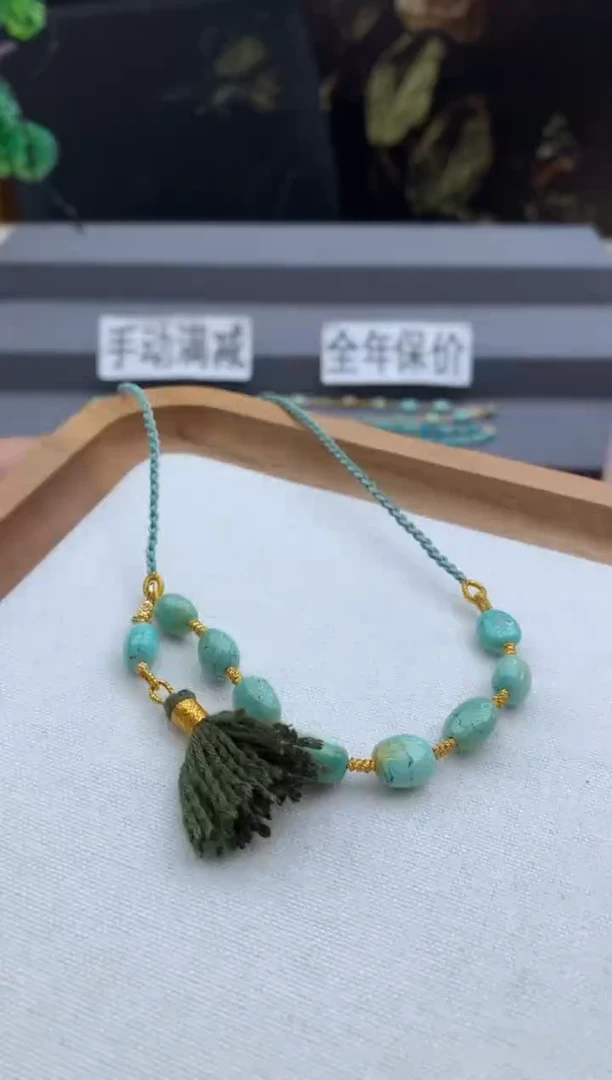 未镶嵌绿松石锁骨链顺.R82