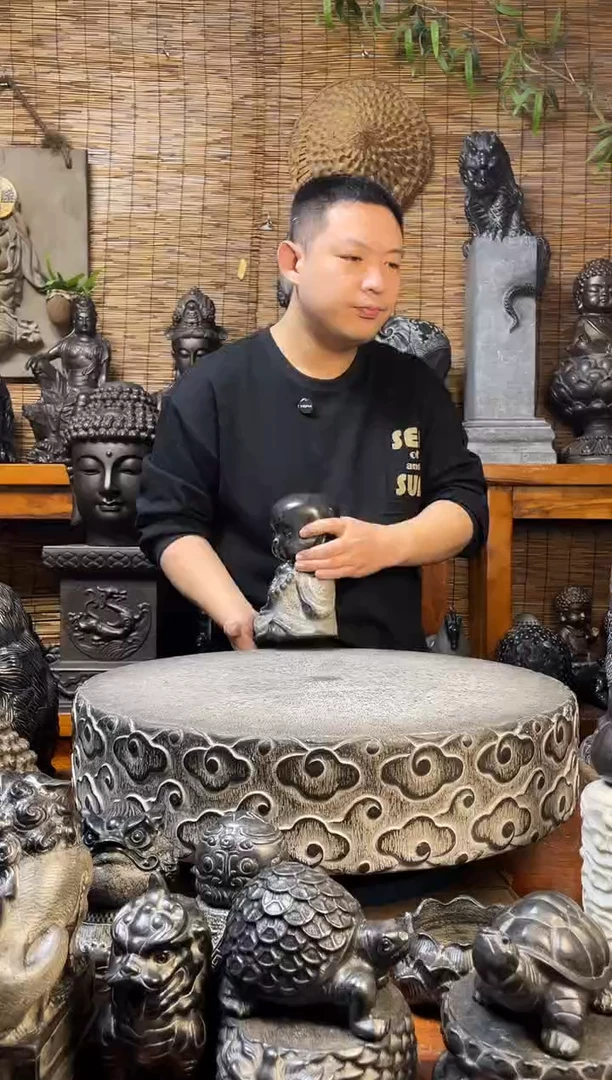 石材23沙弥天然青石雕刻