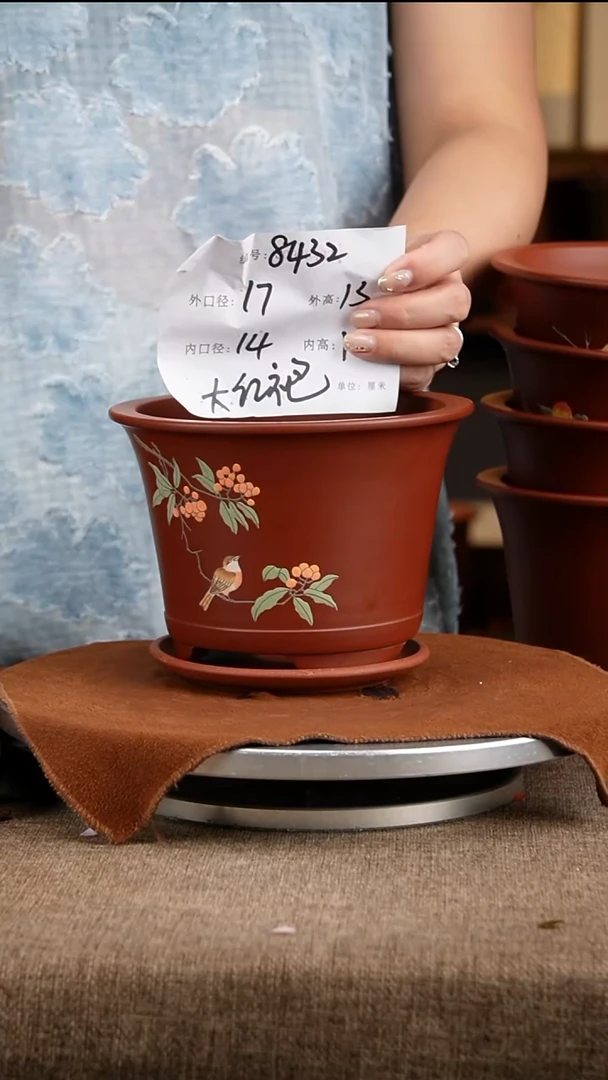 紫砂花盆花卉工艺8432+z