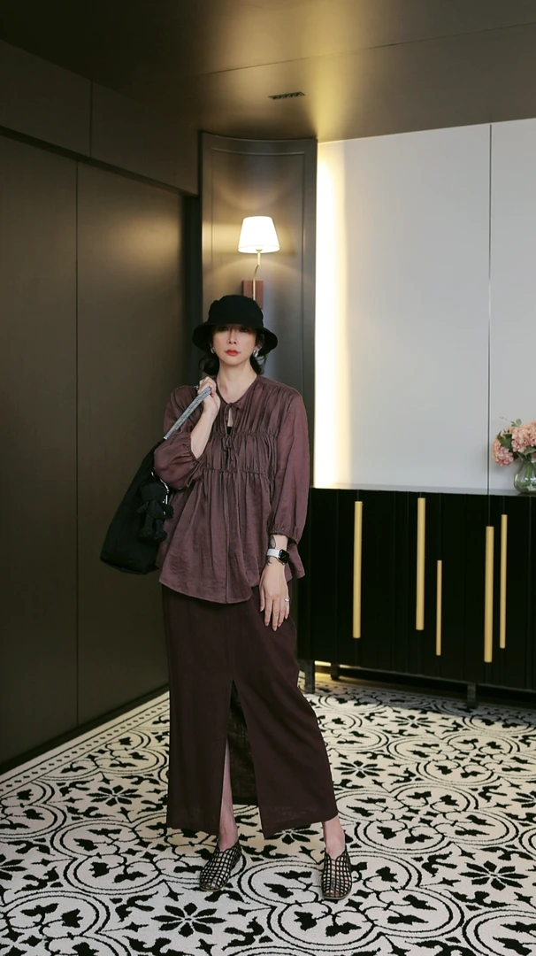 UWS2504001夏季休闲时尚设计经典百搭舒适苎麻衬衫圆领纯色宽松