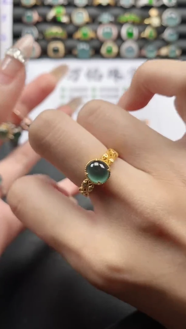 银S925镶嵌戒指翡翠51151