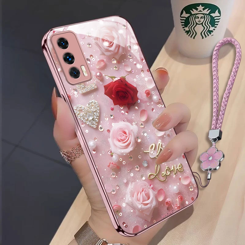 星钻玫瑰iQOONeo5手机壳V2055A全包防摔轻奢新款散热高级感金属漆