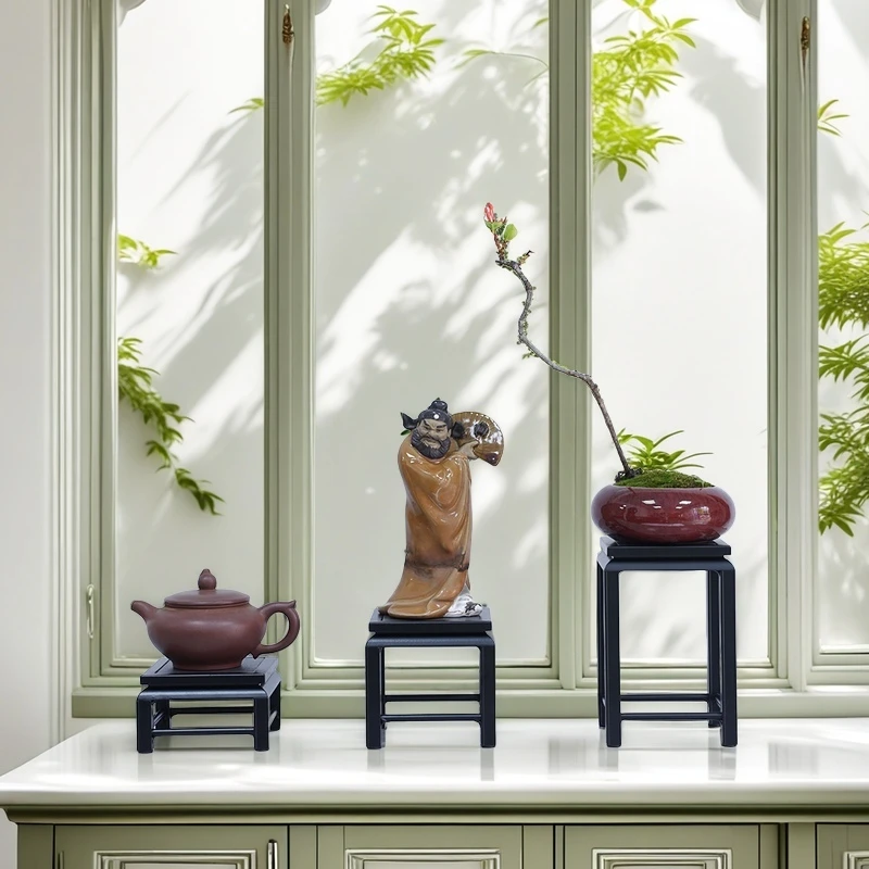 铝合金黑色单层微型架盆景架花架室外阳台园林奇石古董新中式花架