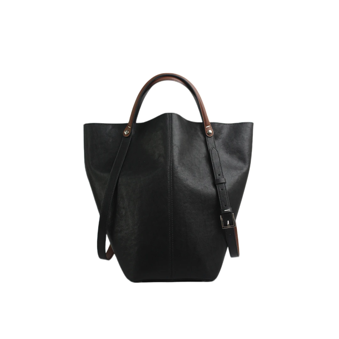 新款韩版小众设计手提包百搭腋下水桶包ZP412K2031-黑色