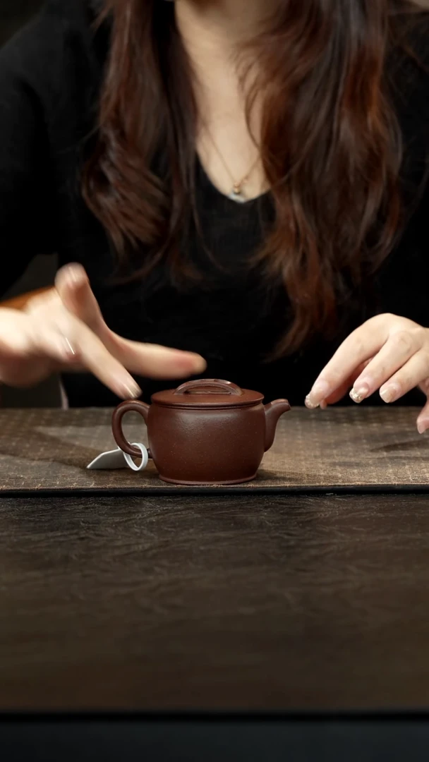 茶壶紫砂老紫泥面缸汉瓦120cc