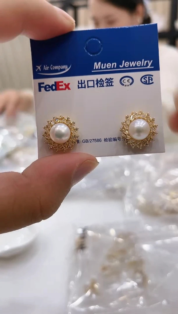 淡水珍珠银S925镶嵌颈饰ED1014