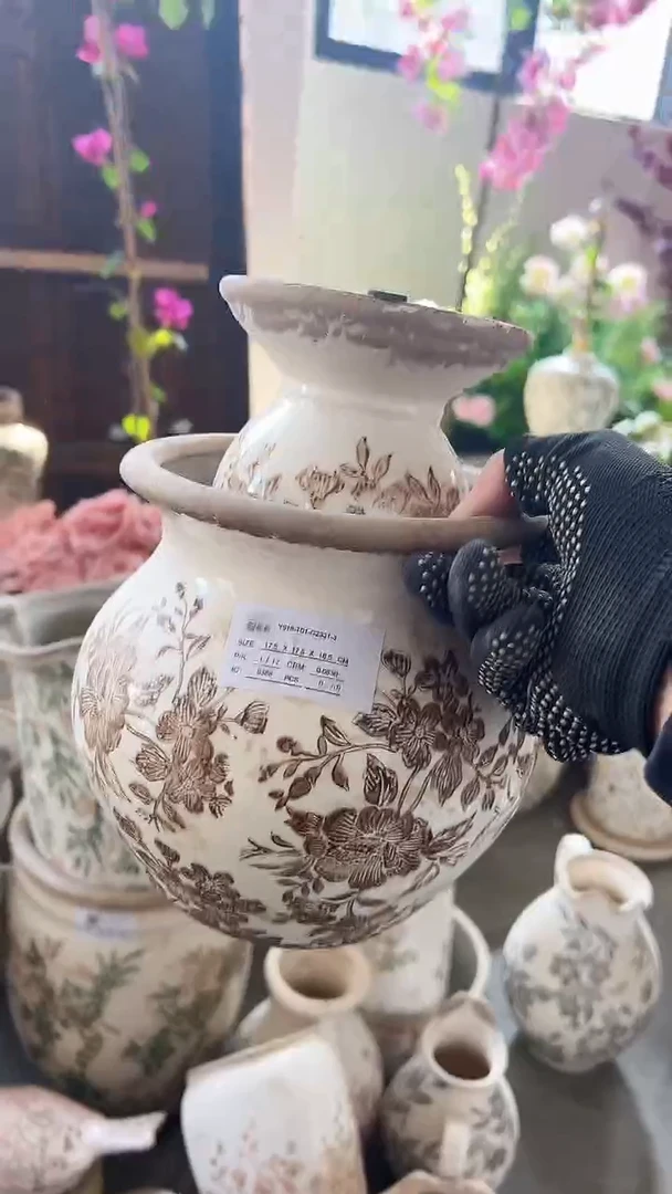 【闪购商品】陶瓷2个花盆高cm内口cm