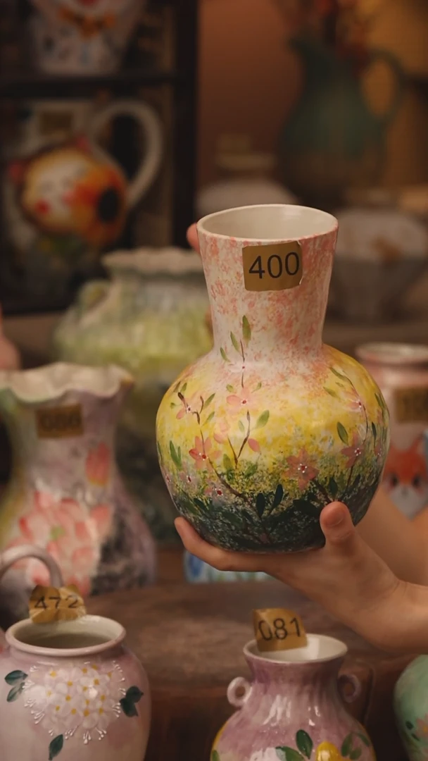 陶瓷景德镇设计师手作花器摆件侘寂风400