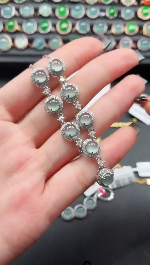 翡翠戒指银S925镶嵌111111