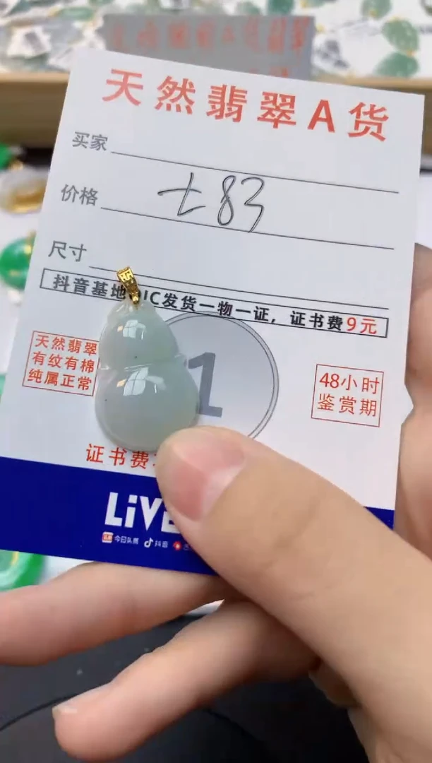 颈饰未镶嵌翡翠天然缅甸A货翡翠百元以上9元证书费自理