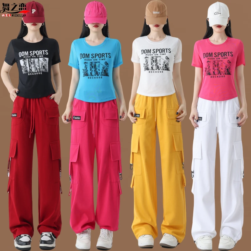 2025夏季广场舞服装新款炸街上衣健身跳操运动户外团体曳步舞服装