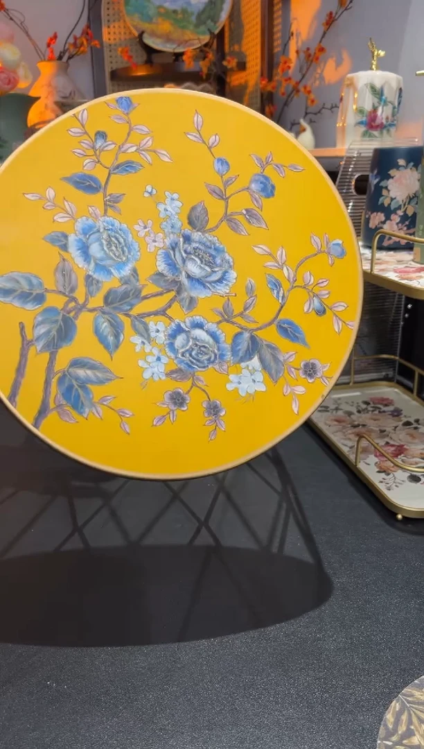 外贸陶瓷铁艺家居百货-网格凳子