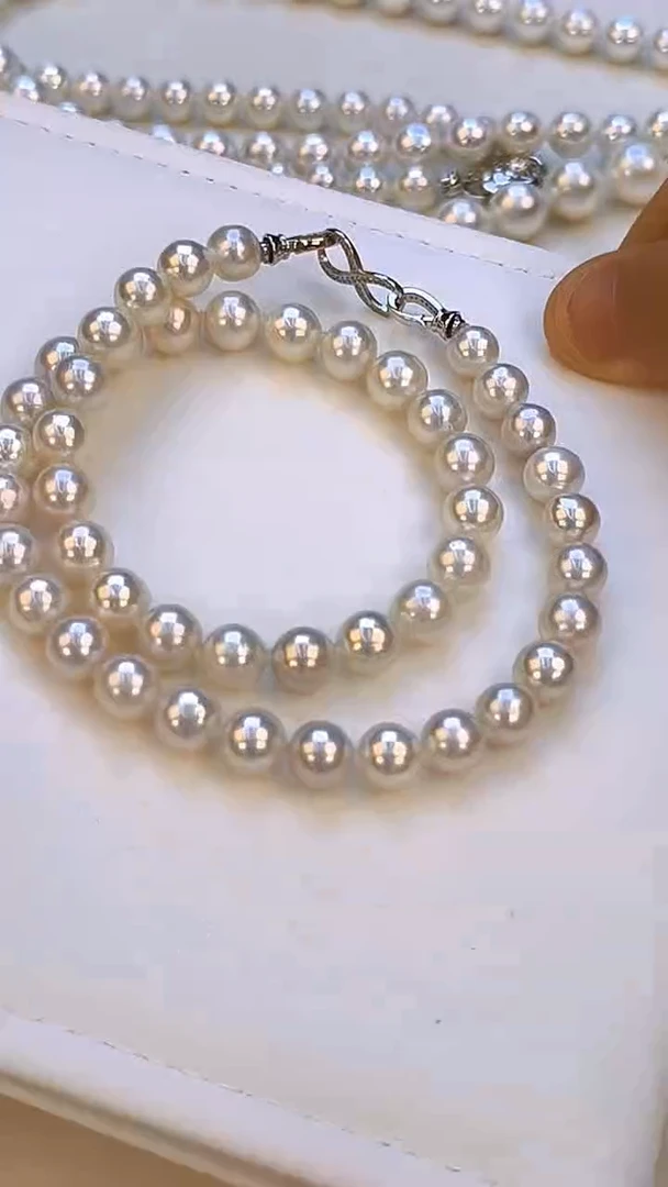 淡水珍珠银S925镶嵌项链9