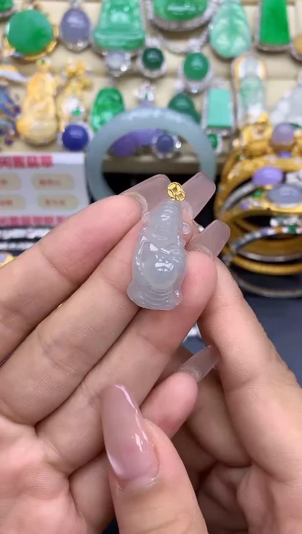 颈饰18K金镶嵌翡翠69-中国好珍宝