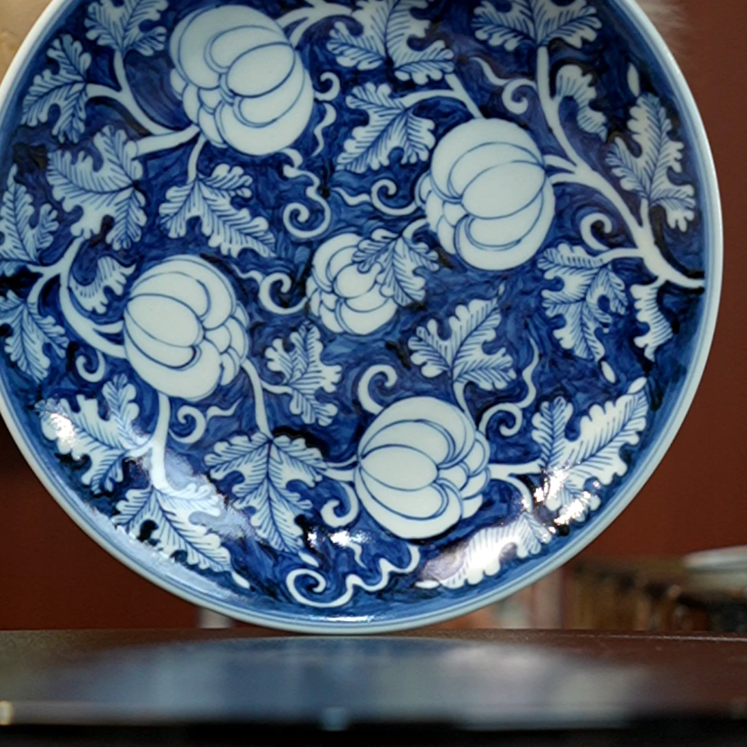 12.29/M47A11/青花满工瓜纹壶承