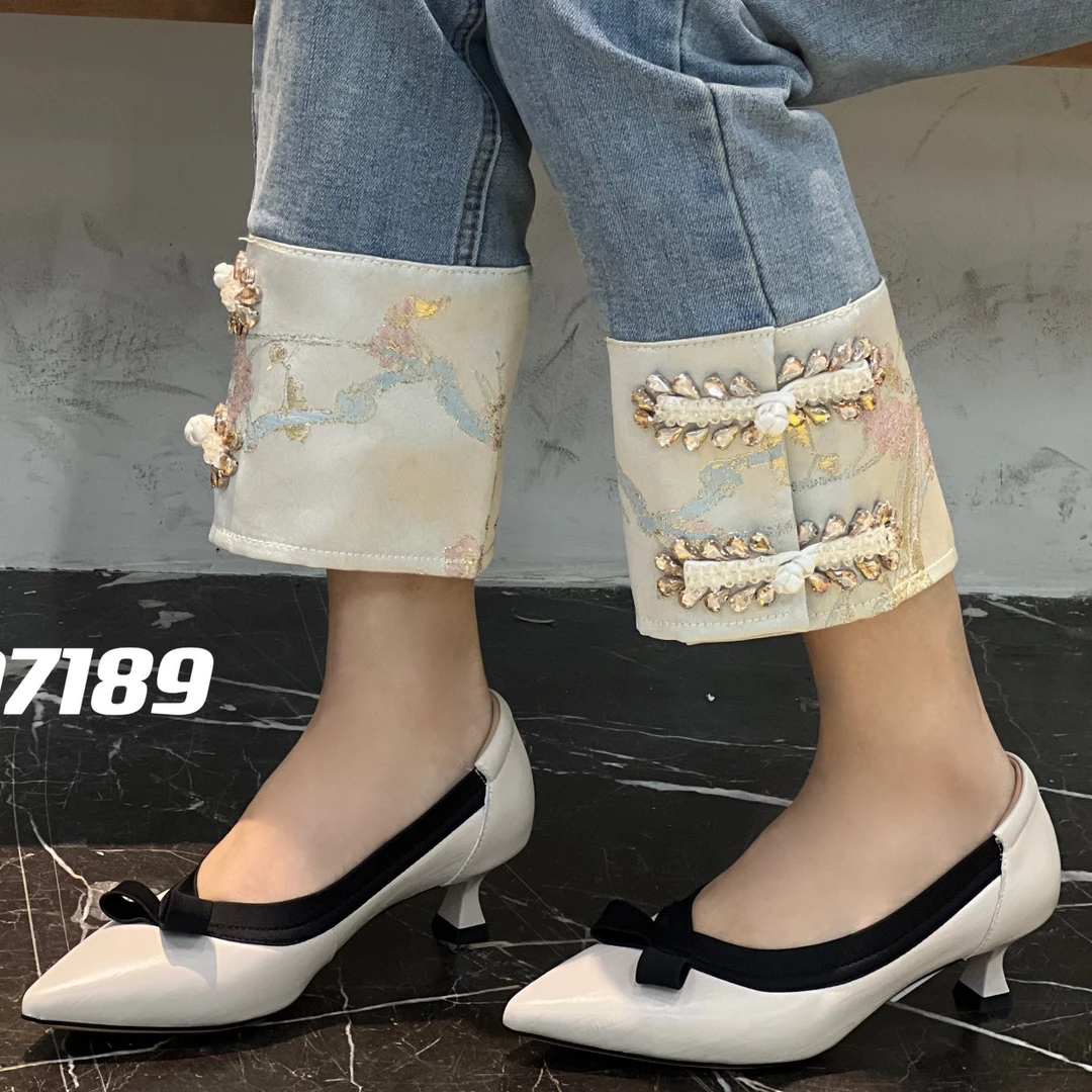 低跟羊皮浅口单鞋007189米色