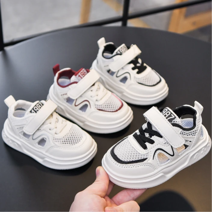 KOAO春夏新款儿童运动网鞋透气镂空夏季凉鞋女童小白鞋男童跑步鞋