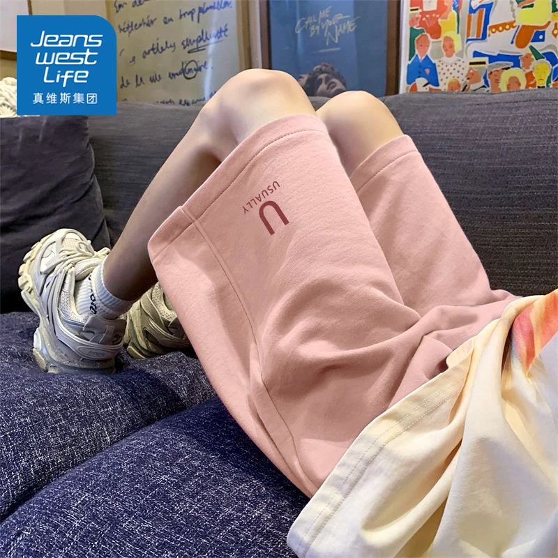 真维斯无界夏季新款运动短裤女2025薄款宽松休闲直筒五分裤