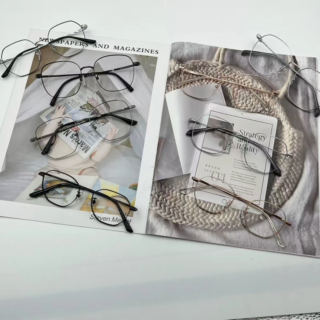 复古半钛镜架无衬板混搭时尚