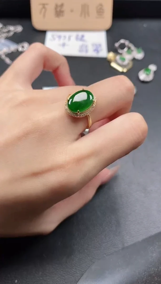 银S925镶嵌戒指翡翠515111