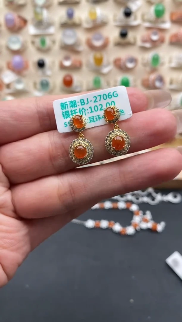 银S925镶嵌戒指翡翠缅甸天然A货翡翠3 1-10