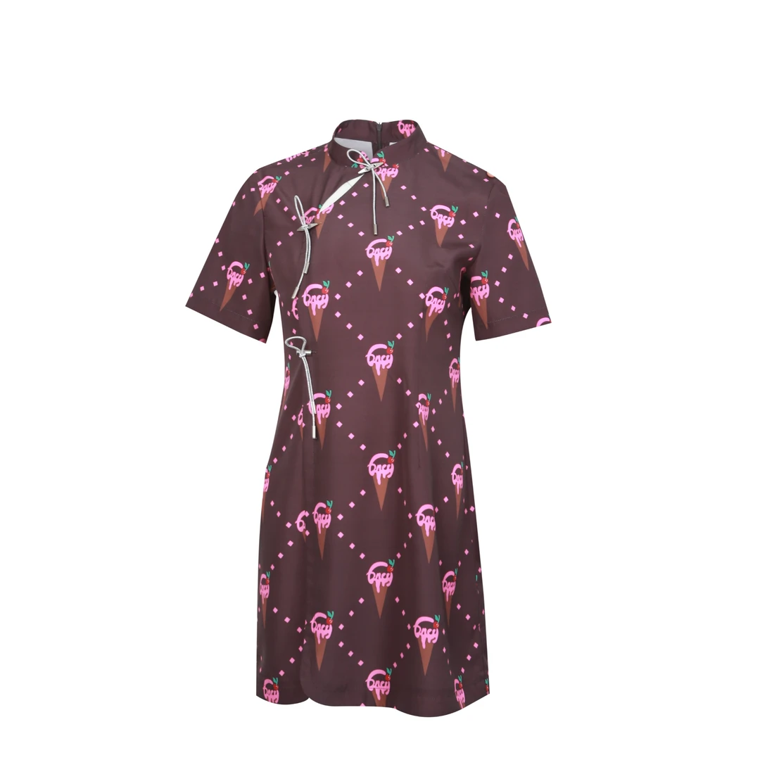 花版旗袍连衣裙碎花时尚休闲女士夏季春夏国风DA42230101