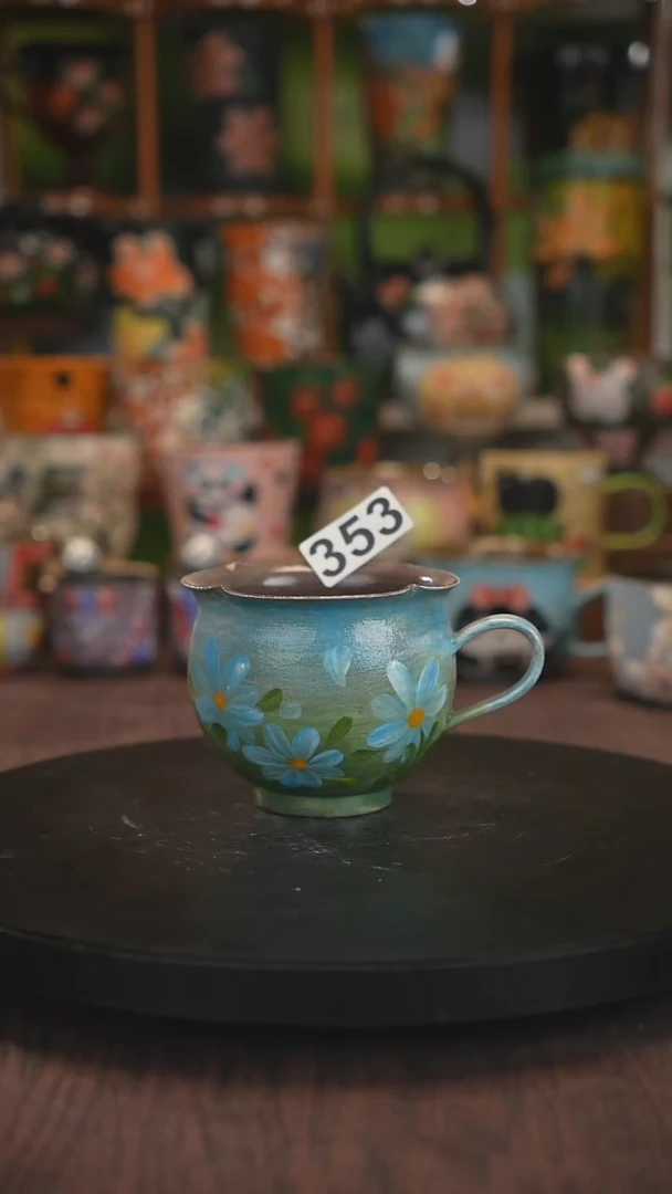 紫砂油画手绘釉下彩353