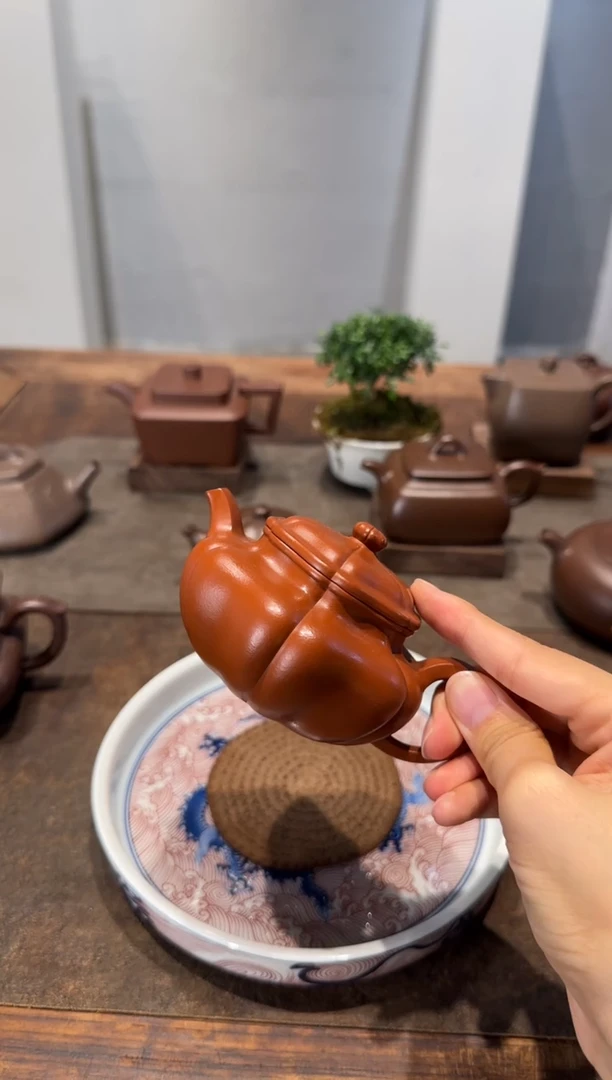 茶壶紫砂东*、葵仿古 朱泥