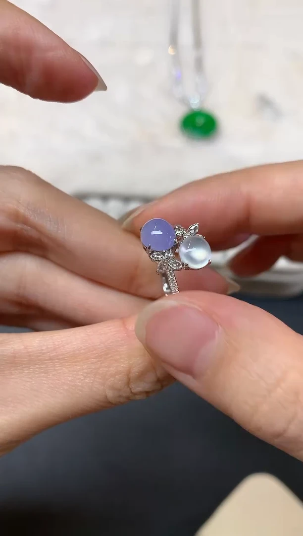 18K金镶嵌戒指翡翠W261|5980