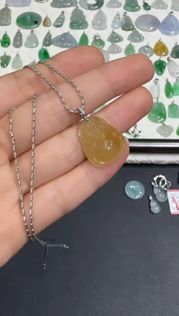 翡翠18K金镶嵌吊坠(不含链)X0617-1501-585