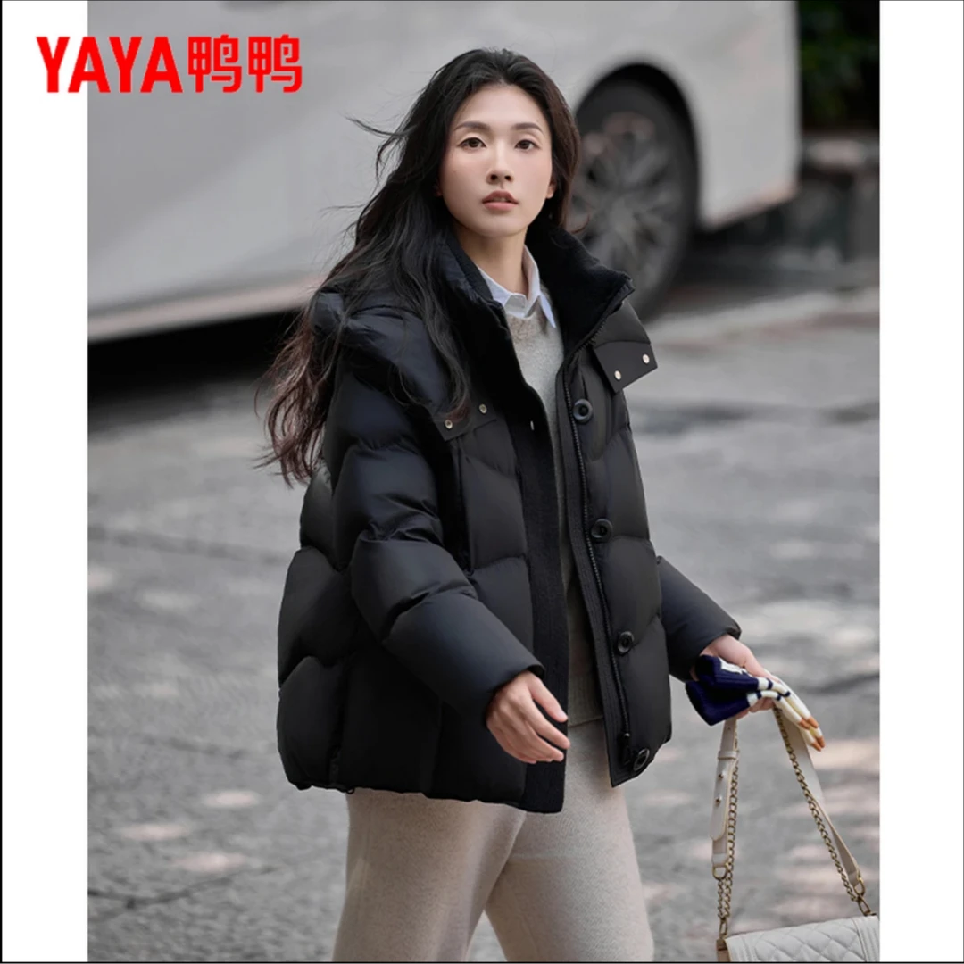 鸭鸭羽绒服女冬季新品时尚休闲女士鸭绒短款外套YE5B603805L