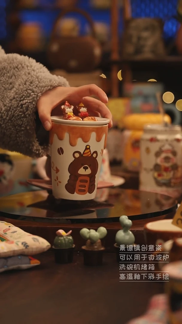 陶瓷景德镇可爱陶瓷釉下彩绘设计师款