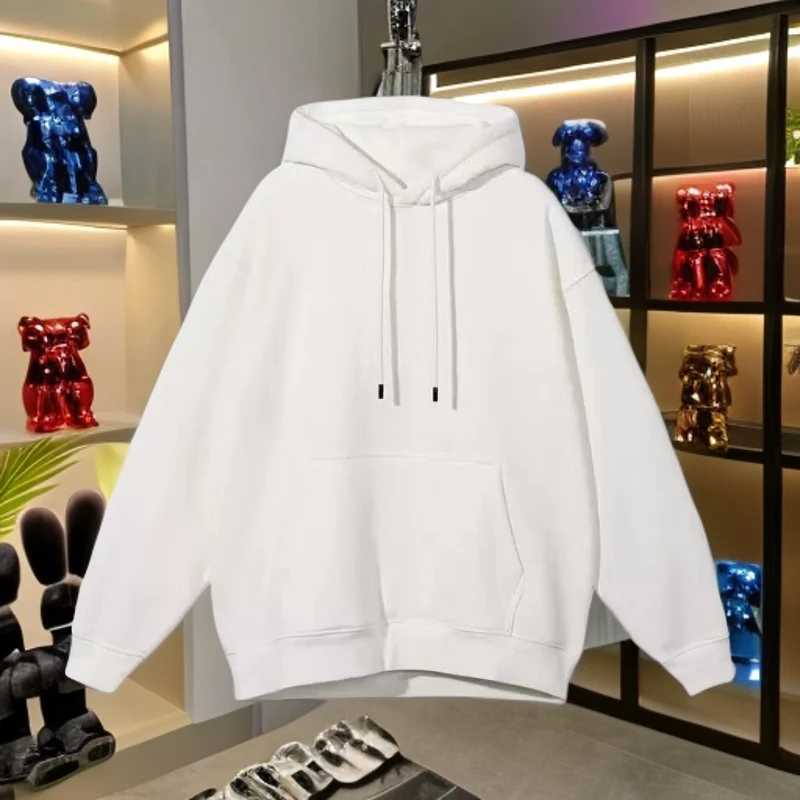 美式简约宽松男士卫衣潮流男女同款帽衫春秋加绒加厚运动经典上衣