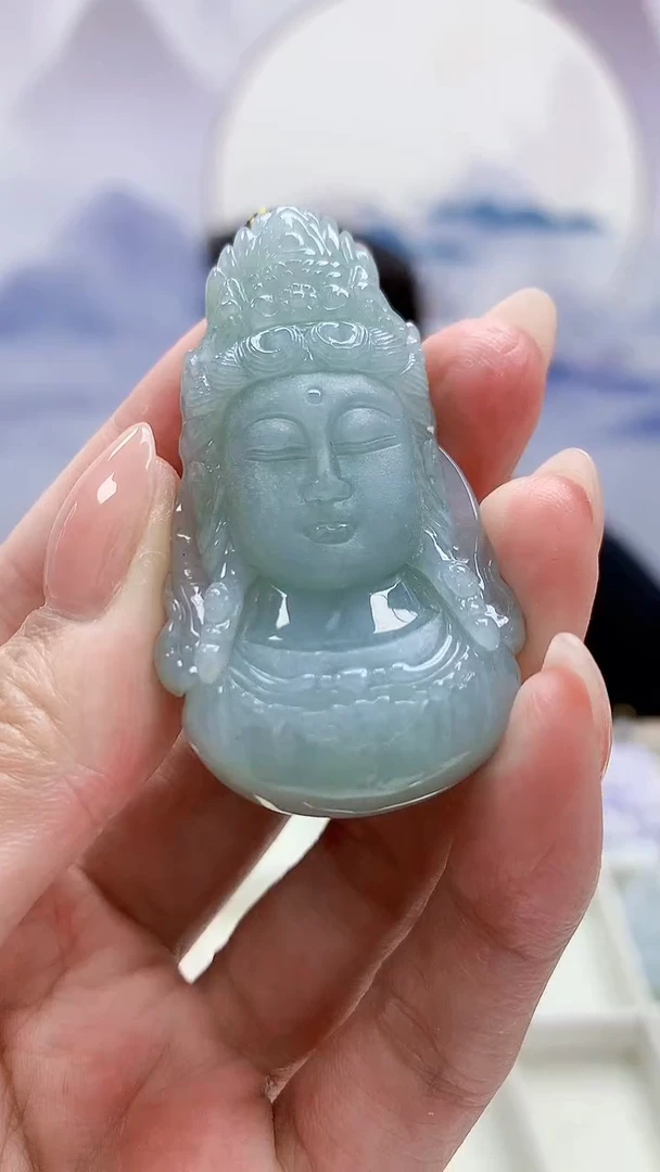 未镶嵌定制翡翠5060MM-毛货挂件85