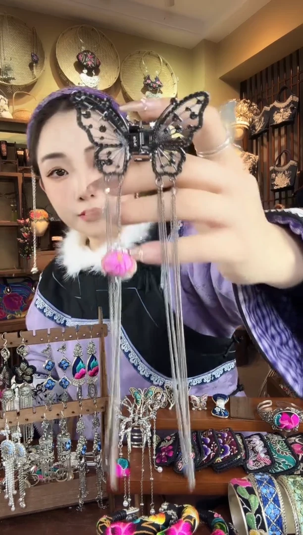 刺绣非遗刺绣民族风抓夹
