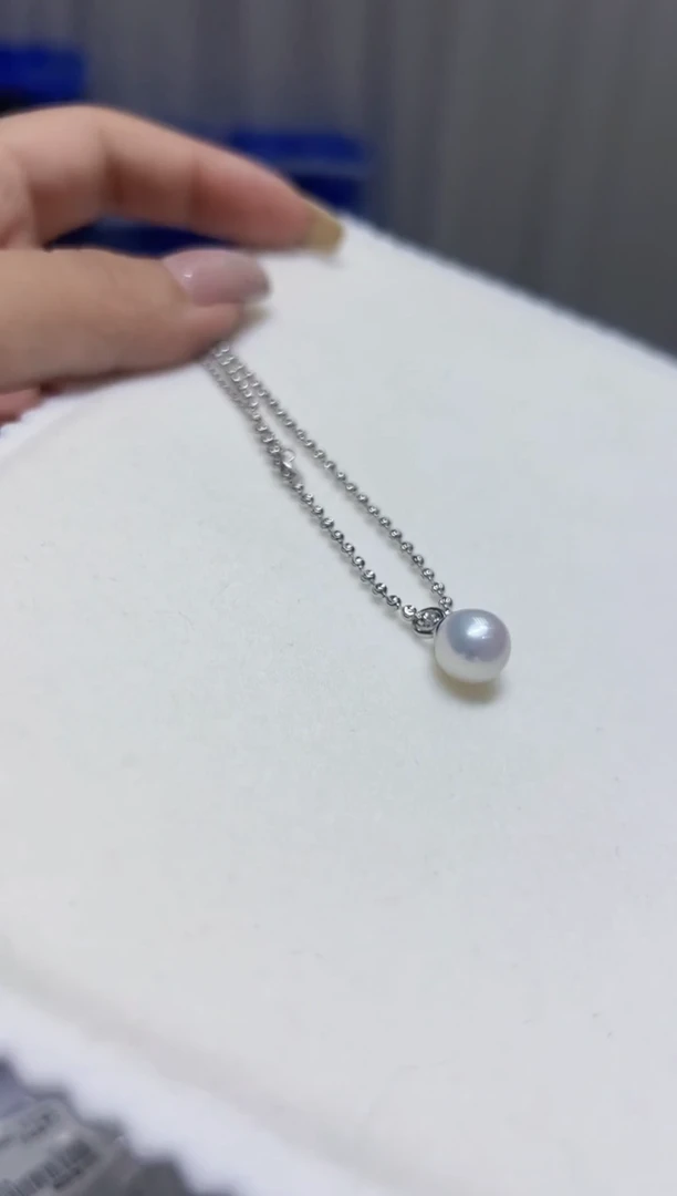 银S925镶嵌手链淡水珍珠67