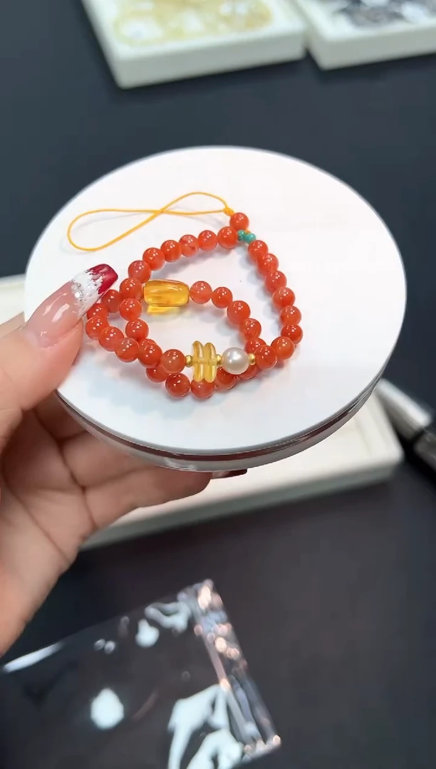 【闪购商品】南红玛瑙手机链未镶嵌57Y多样性发一/1条默认微瑕