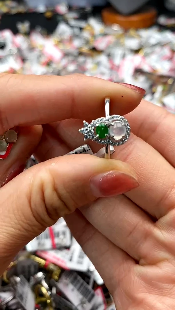 【闪购商品】翡翠戒指银S925镶嵌7777777    1