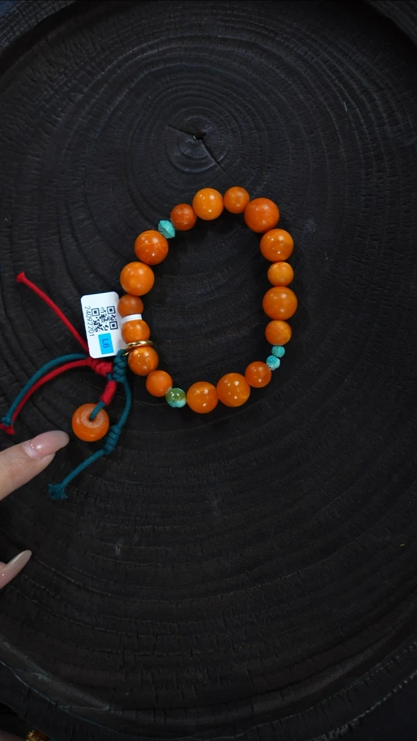 未镶嵌蜜蜡裸石微微瑕橘皮大小珠单圈