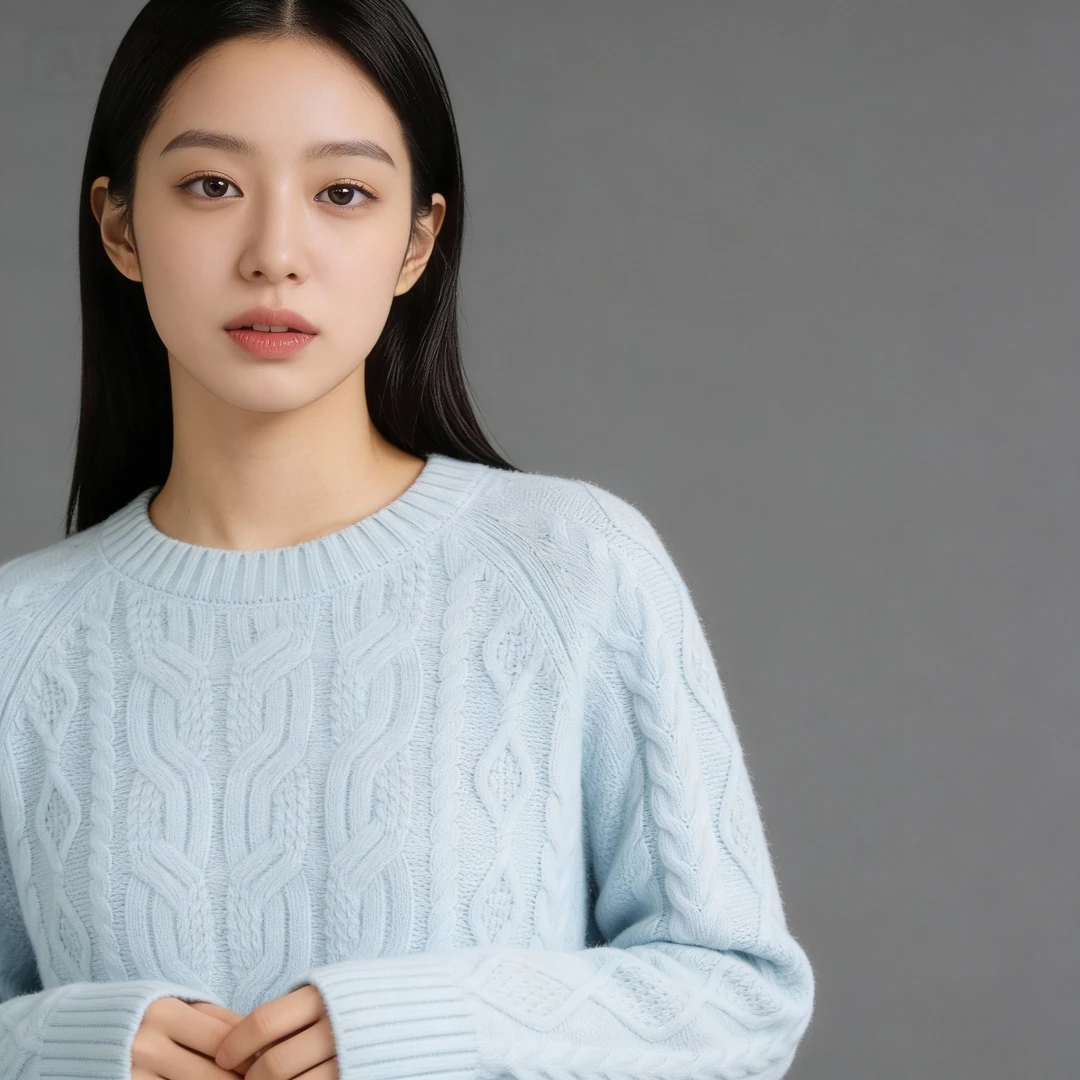 【100% 山羊绒】秋冬圆领绞花针织衫女宽松羊绒上衣 CTM0026