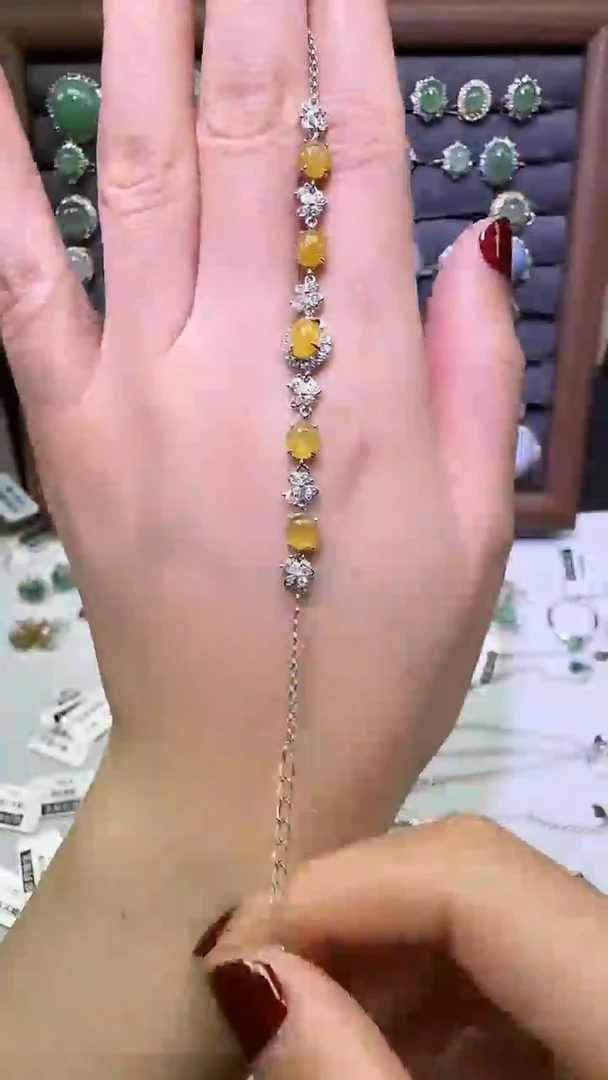 银S925镶嵌戒指翡翠手链50