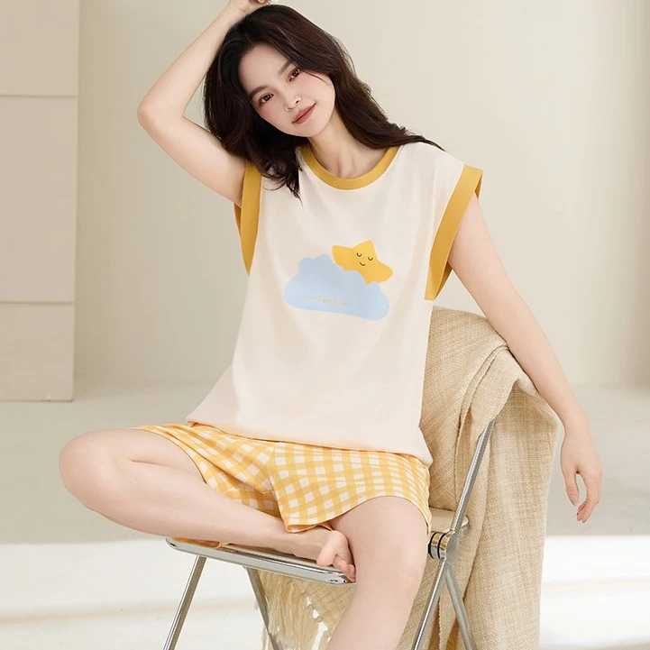 7A抗菌100%纯棉防走光背心无袖睡衣女款大码夏季2025新款家居服