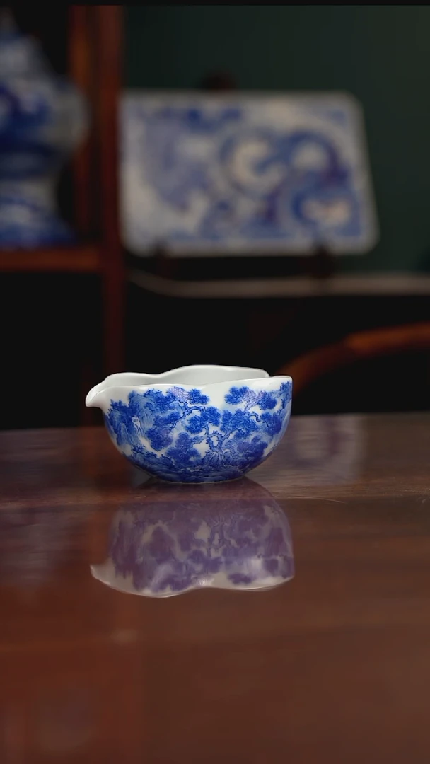 晓月柴窑 山水公道杯