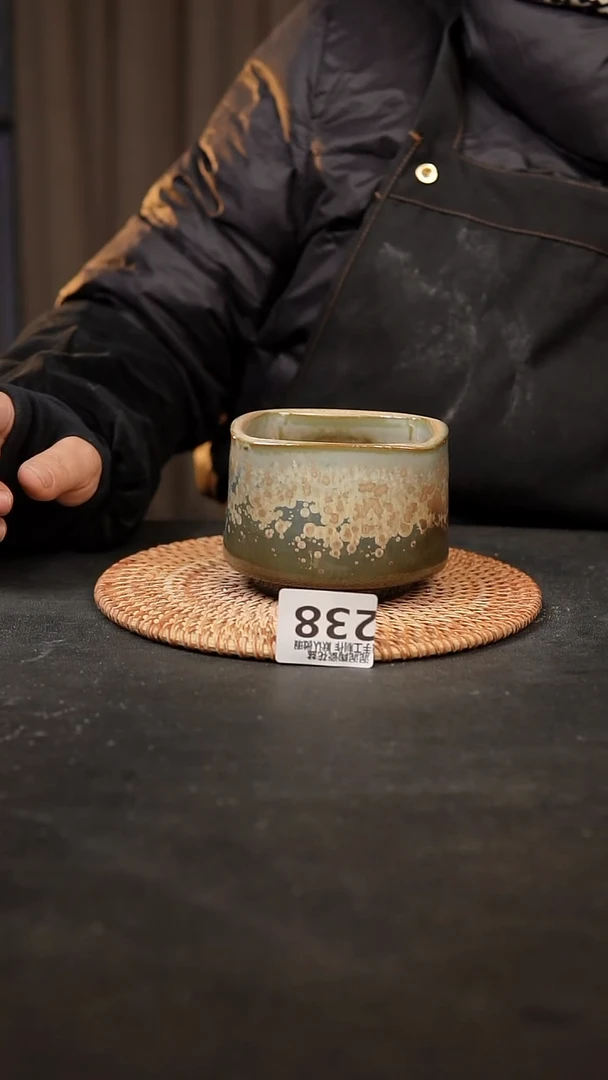 【闪购商品】瓷片238泥泥手工花盆口8高8