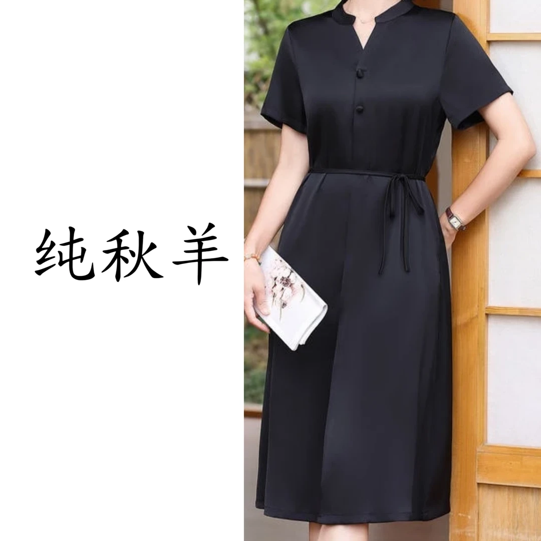 23-27-27新款纯色气质连衣裙