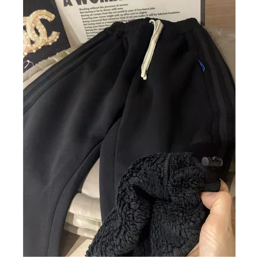 510035 韩版男女童新款时尚儿童洋气百搭秋冬加绒休闲裤