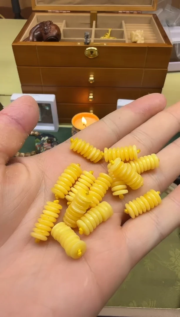 裸石蜜蜡未镶嵌蜜蜡隔片8X2一组