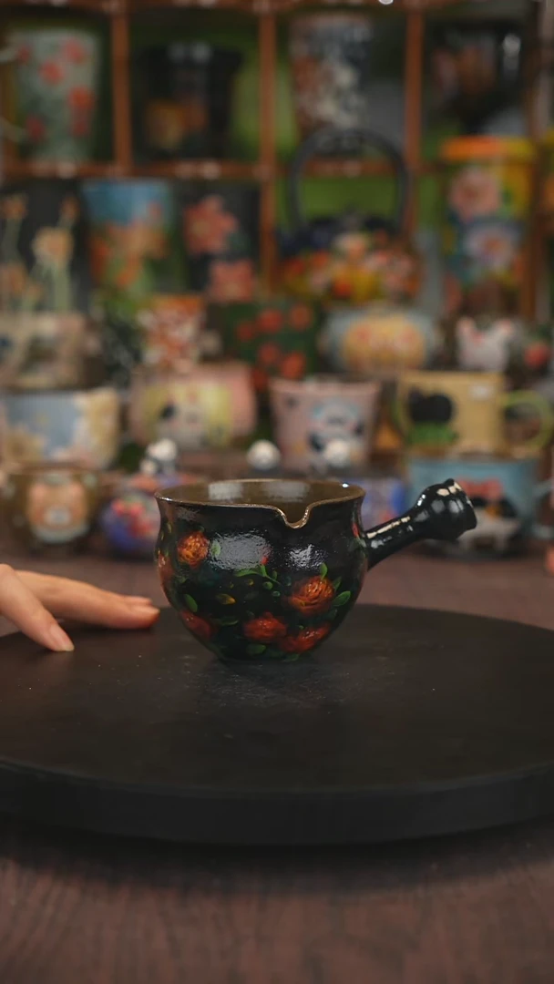 紫砂油画手绘釉下彩