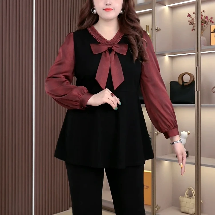 定制大码女秋季新款宽松遮肉掐腰显瘦时尚百搭上衣251111